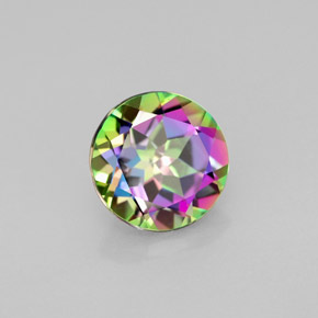 Topacio místico multicolor natural de 2,18 ct, corte redondo, VVS