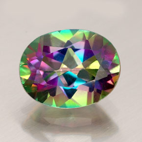 Topacio místico multicolor natural de 2,24 ct, corte óvalo, VS