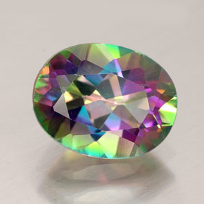 Topacio místico multicolor natural de 2,24 ct, corte óvalo, VS