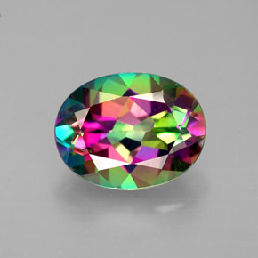 Topacio místico multicolor natural de 2,12 ct, corte óvalo, VVS-VS