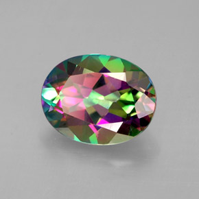 Topacio místico multicolor natural de 2,12 ct, corte óvalo, VVS-VS
