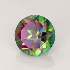 Topacio místico multicolor natural de 2,53 ct, corte redondo, VVS-VS