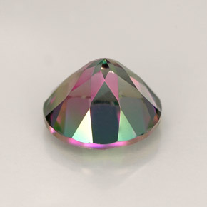 Topacio místico multicolor natural de 2,53 ct, corte redondo, VVS-VS