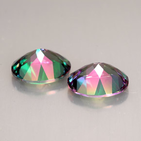Gemas de topacio místico multicolor natural de  ct, corte óvalo, VVS