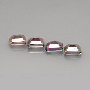 Gemas de topacio místico multicolor natural de  ct, corte esmeralda, VVS-VS
