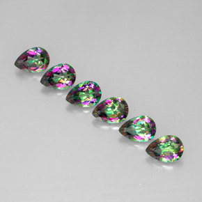 Gemas de topacio místico multicolor natural de  ct, en forma de pera, VS