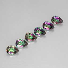 Gemas de topacio místico multicolor natural de  ct, en forma de pera, VS