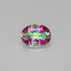 Topacio místico multicolor natural de 1,39 ct, corte óvalo, VS
