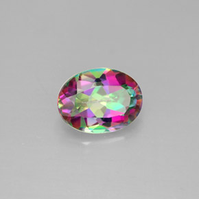 Topacio místico multicolor natural de 1,39 ct, corte óvalo, VS