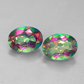 Gemas de topacio místico multicolor natural de  ct, corte óvalo, VS