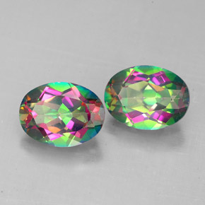 Gemas de topacio místico multicolor natural de  ct, corte óvalo, VS