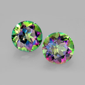 Gemas de Topacio místico Arcoíris superior natural de  ct, Corte Redondo, VVS-VS