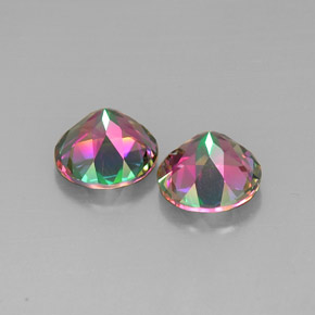 Gemas de topacio místico multicolor natural de  ct, corte redondo, VVS-VS