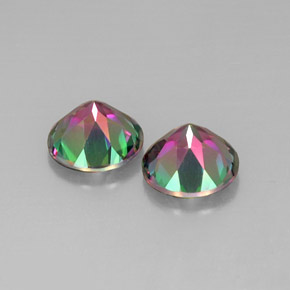 Gemas de topacio místico multicolor natural de  ct, corte redondo, VVS-VS