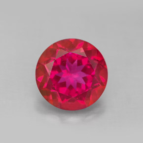 Topacio místico rojo natural de 4,51 ct, corte redondo, VS