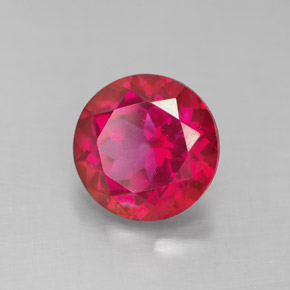 Topacio místico rojo natural de 4,51 ct, corte redondo, VS