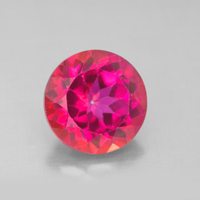 Topacio místico rojo natural de 4,63 ct, corte redondo, VS