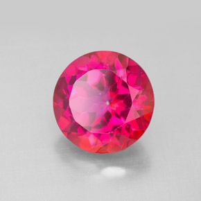 Topacio místico rojo natural de 4,63 ct, corte redondo, VS