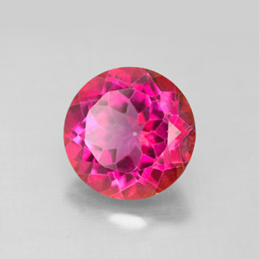 Topacio místico rojo natural de 4,67 ct, corte redondo, VS