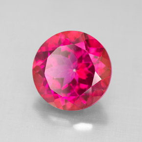 Topacio místico rojo natural de 4,69 ct, corte redondo, VS