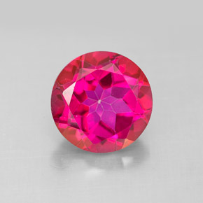 Topacio místico rojo natural de 4,73 ct, corte redondo, VS