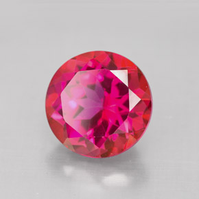 Topacio místico rojo natural de 4,90 ct, corte redondo, VS