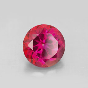 Topacio místico rojo natural de 4,50 ct, corte redondo, VS