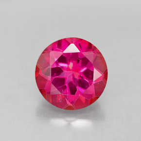 Topacio místico rojo natural de 4,76 ct, corte redondo, VS