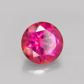 Topacio místico rojo natural de 4,76 ct, corte redondo, VS
