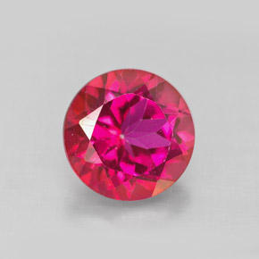 Topacio místico rojo natural de 4,81 ct, corte redondo, VS