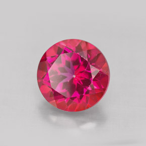 Topacio místico rojo natural de 4,81 ct, corte redondo, VS