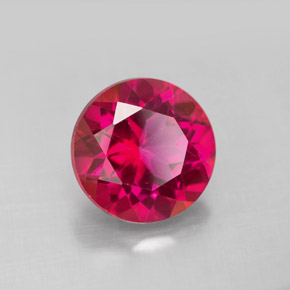 Topacio místico rojo natural de 4,59 ct, corte redondo, VS