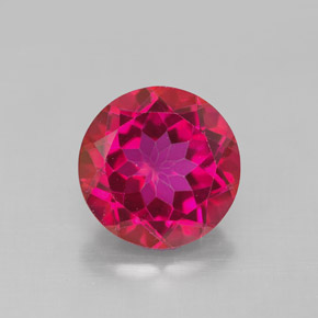 Topacio místico rojo natural de 4,50 ct, corte redondo, VS