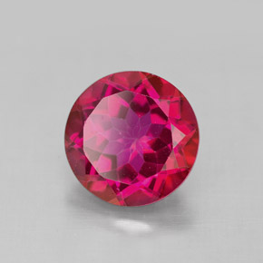 Topacio místico rojo natural de 4,50 ct, corte redondo, VS
