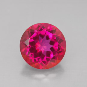 Topacio místico rojo natural de 4,60 ct, corte redondo, VS