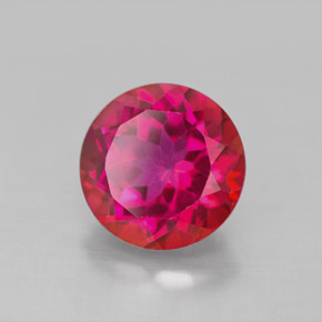 Topacio místico rojo natural de 4,60 ct, corte redondo, VS
