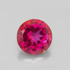 Topacio místico rojo natural de 4,72 ct, corte redondo, VS