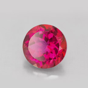 Topacio místico rojo natural de 4,72 ct, corte redondo, VS