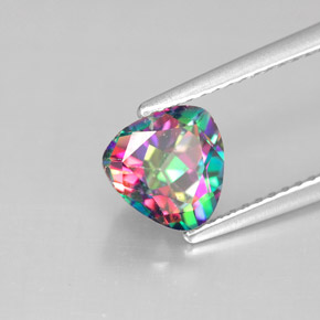 Topacio místico multicolor natural de 1,62 ct, trillón, VS