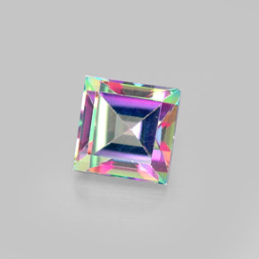 Topacio místico multicolor natural de 2,32 ct, cuadrado, VS