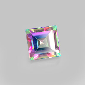 Topacio místico multicolor natural de 2,32 ct, cuadrado, VS