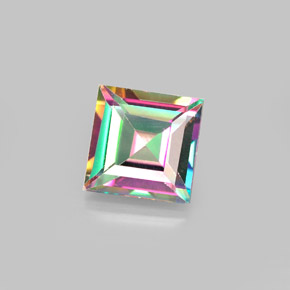 Topacio místico multicolor natural de 2,13 ct, cuadrado, VS