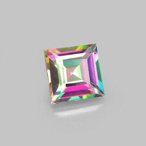 Topacio místico multicolor natural de 2,13 ct, cuadrado, VS