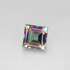 Topacio místico multicolor natural de 2,17 ct, cuadrado, VS