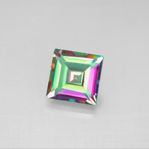 Topacio místico multicolor natural de 2,18 ct, cuadrado, VS