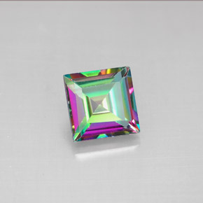 Topacio místico multicolor natural de 2,18 ct, cuadrado, VS