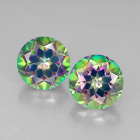 Gemas de Topacio místico Arcoíris superior natural de  ct, Corte Redondo, VVS-VS