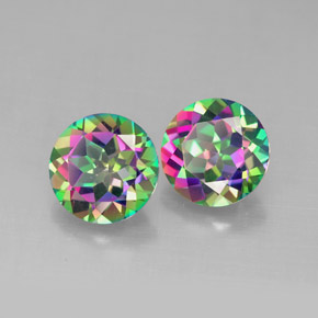 Gemas de Topacio místico Arcoíris superior natural de  ct, Corte Redondo, VVS-VS