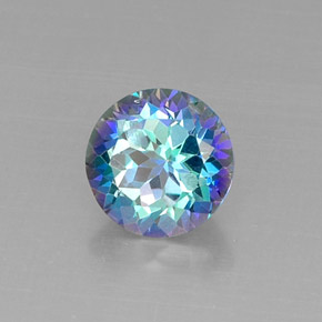 Topacio místico multicolor natural de 4,67 ct, corte redondo, VS
