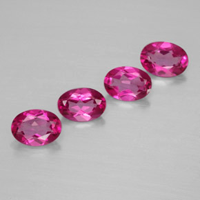 Gemas de topacio místico rojo natural de  ct, corte óvalo, VVS